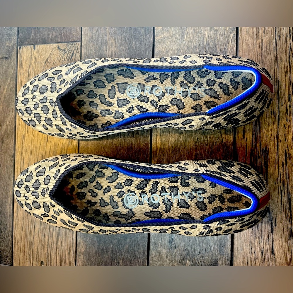 Rothy’s Classic Spotted Round Toe Leopard Ballet Flats 7.5